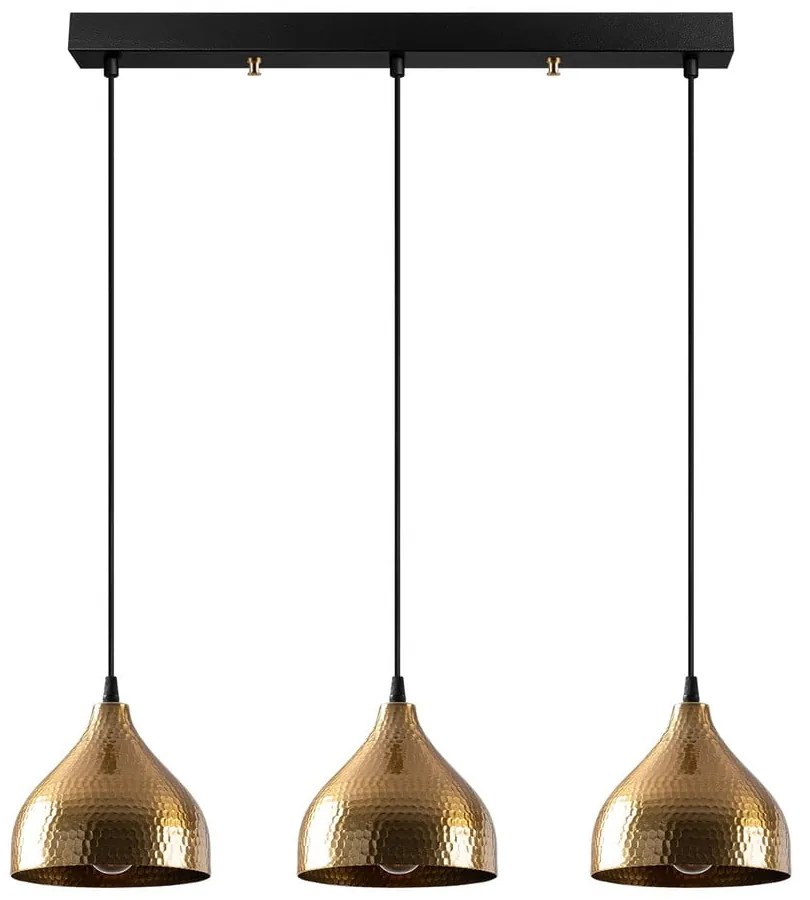 Lampadario dorato con paralume in metallo Tattoo – Opviq lights