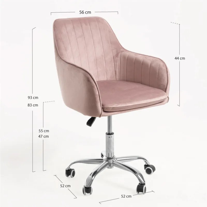 Sedia Chic Office - Rosa