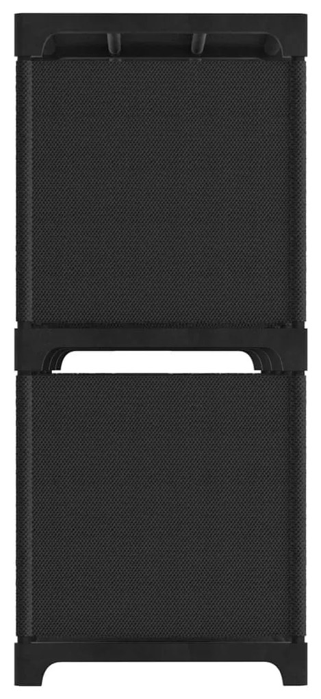 Mensola con 6 vani a cubo nera 103x30x72,5 cm in tessuto