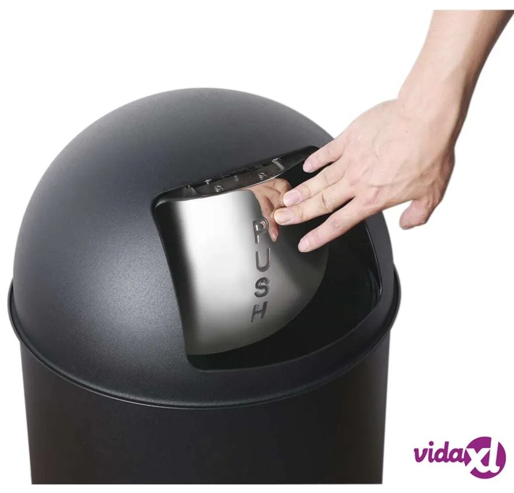 Practo Home Pattumiera Retro 35 L Nero Opaco