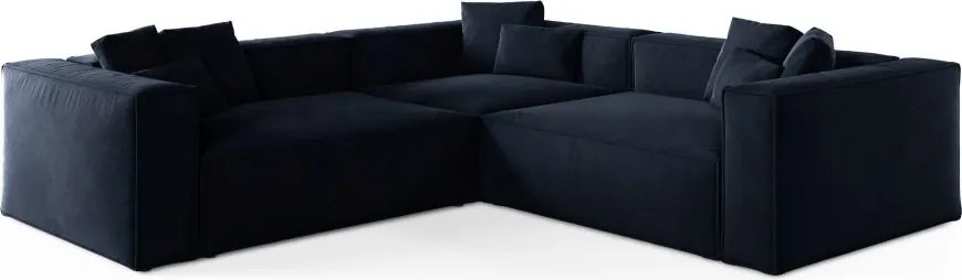 Divano angolare Aveiro 5 posti in velluto - 268x86x268