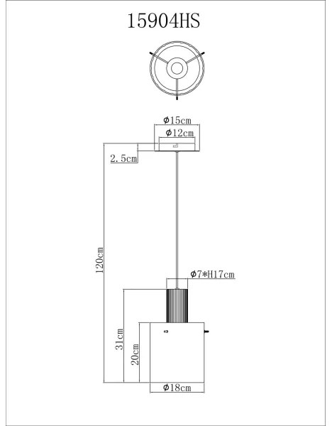 Globo 15904HS - Lampadario a sospensione con filo TULIVAR 1xE27/40W/230V diametro 18 cm grigio