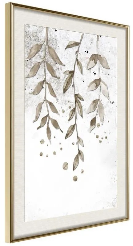 Poster  Curtain of Leaves  Cornice Quadri Cornice d'oro con passe-partout, Larghezza x Altezza Home decor 40x60