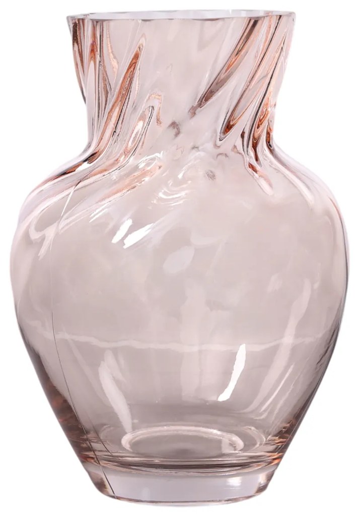 Vaso arredo vetro 25,5 cm rosa