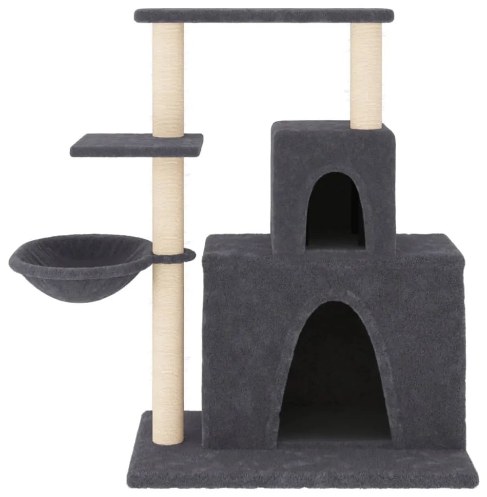 Albero per gatti con tiragraffi in sisal grigio scuro 83 cm