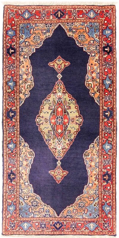 Sarouk Tappeto persiano 130 x 70 Blu (Iran) Annodato A Mano