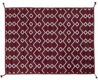 Tappeto moderno Toronto, stile kilim, 100% cotone, rosso, 180x120cm