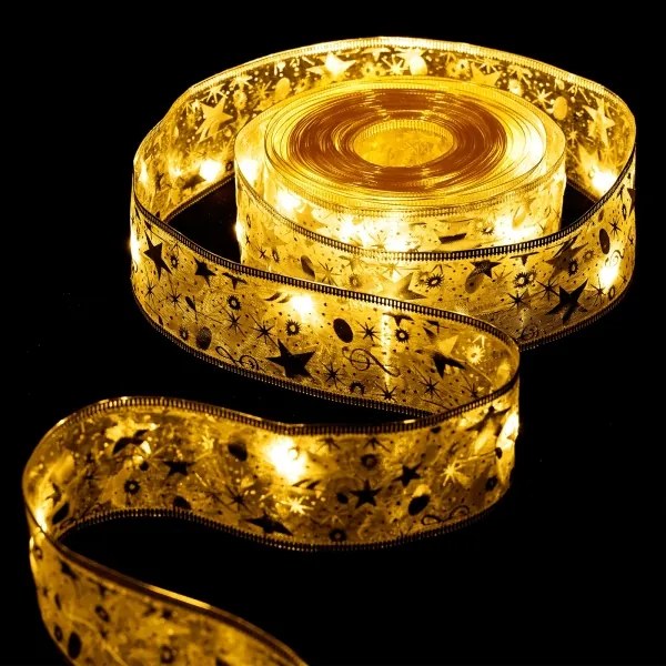 Aigostar - Catena luminosa di Natale LED 100xLED/3xAA 10m bianco caldo dorato