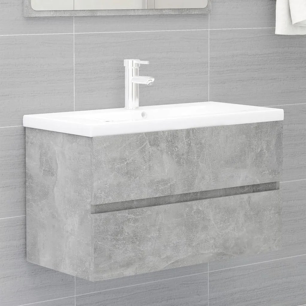 Mobile bagno con lavabo integrato grigio cemento in truciolato