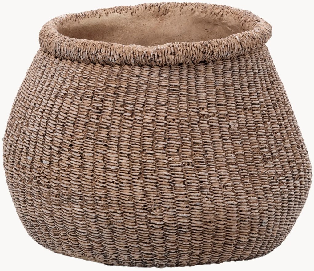 Vaso per fiori in cemento fatto a mano Faux-Puff, alt. 19 cm