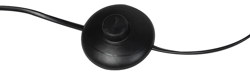 Lampada da terra industriale nera con oro 3 luci - Tommy