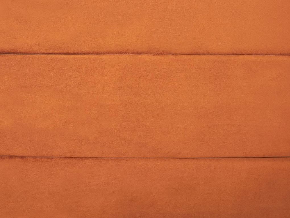 Letto con contenitore in velluto arancione scuro 180 x 200 cm ROUEN Beliani