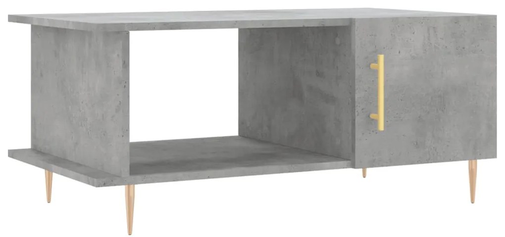 Tavolino da salotto grigio cemento 90x50x40cm legno multistrato