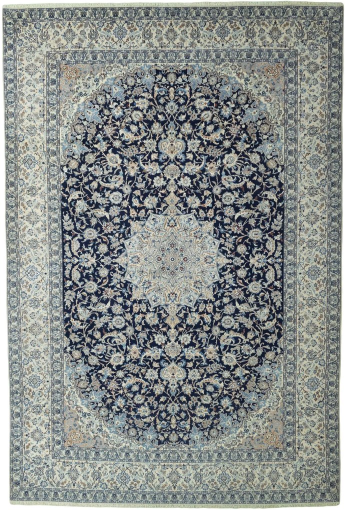 Nain Tappeto persiano 320x480 Blu (Iran) Annodato A Mano