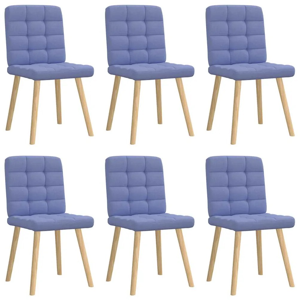 Sedie Da Pranzo 6 Pz Blu Jeans İn Tessuto /