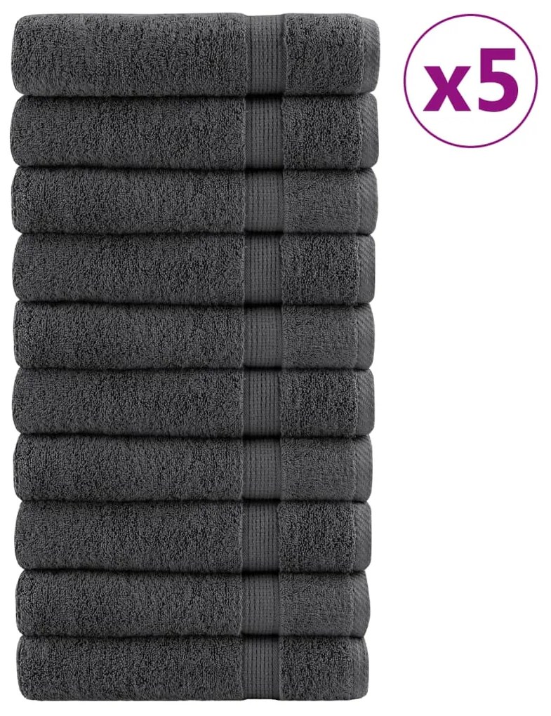Asciugamani Premium Solund 50 Pz Antracite 50x100cm 600gsm /
