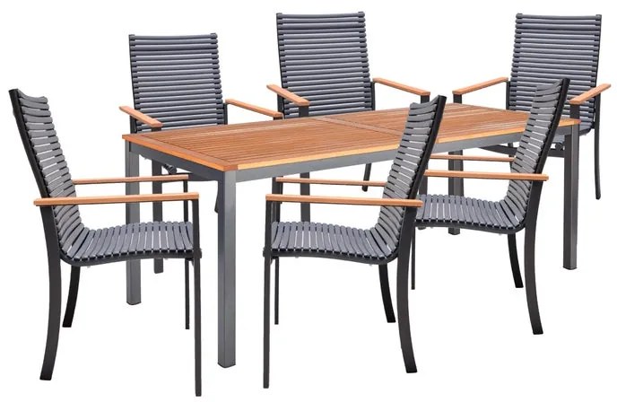 Tavolo da pranzo per giardino Oris NATERIAL in alluminio con piano in eucalipto marrone per 8 persone 89.3x206cm