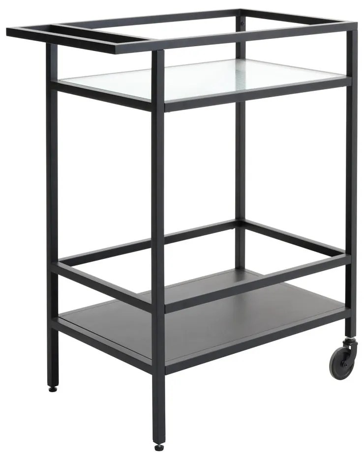 Tavolo da portata in vetro su ruote 42x70 cm Bronco - Unique Furniture