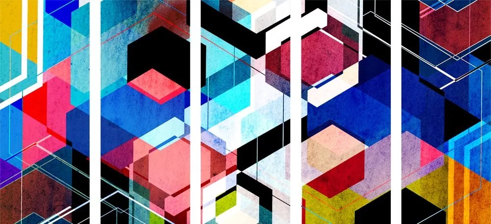 Quadri 5 pezzi – Geometria astratta