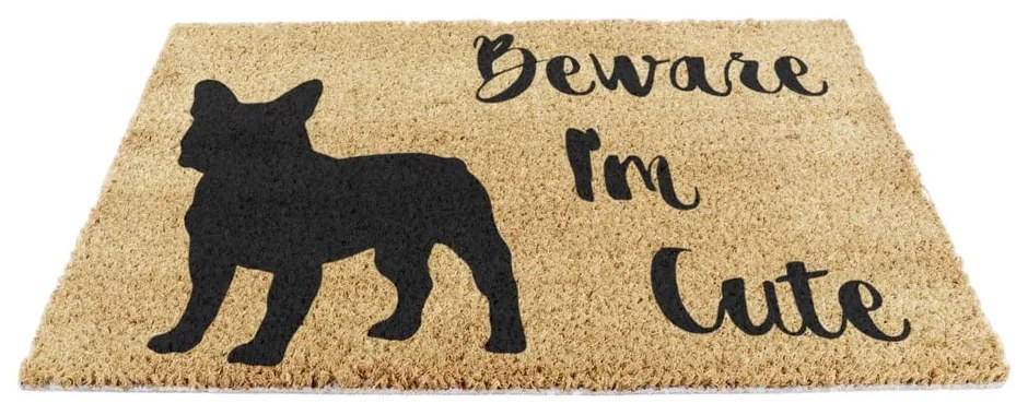 Zerbino in cocco 40x60 cm Beware I'm Cute French Bulldog - Artsy Doormats