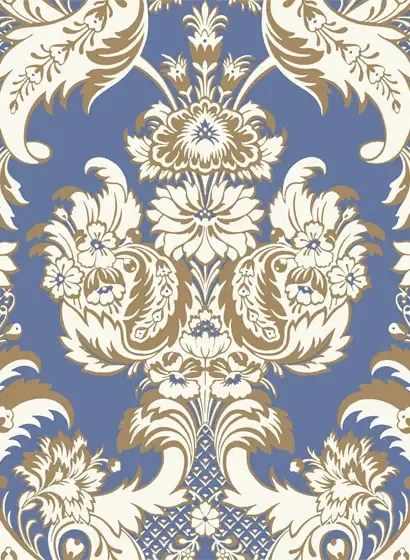 Cole & Son Carta da parati Wyndham - Blue/ Gold