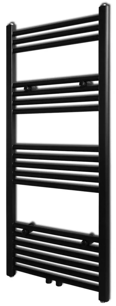 Radiatore Centrale Portasciugamano Dritto Nero 500 X 1160 Mm /