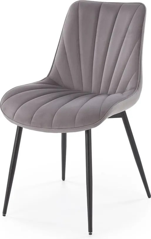 Sedia K589 in velluto grigio chiaro – 50x63x87 cm