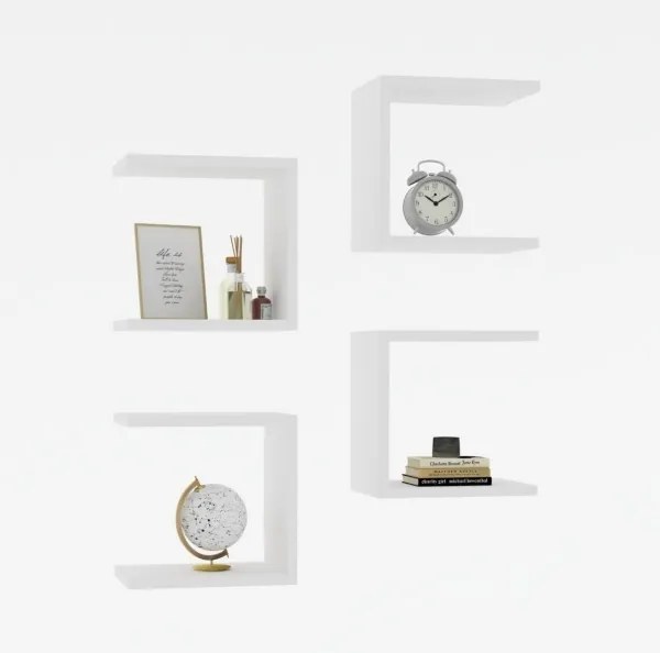 SET 4x Mensola BASE 30x30 cm bianco