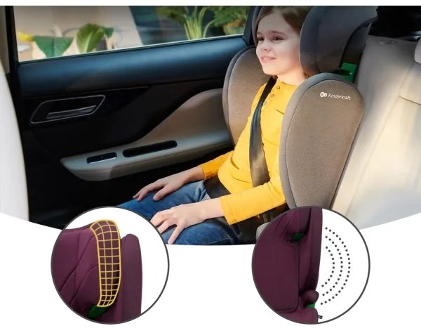 KINDERKRAFT - Seggiolino auto JUNIOR FIX 2 (100-150 cm) Cherry pearl