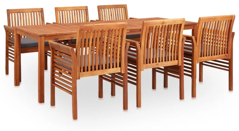 Set da pranzo da giardino 7 pz con cuscini massello di acacia