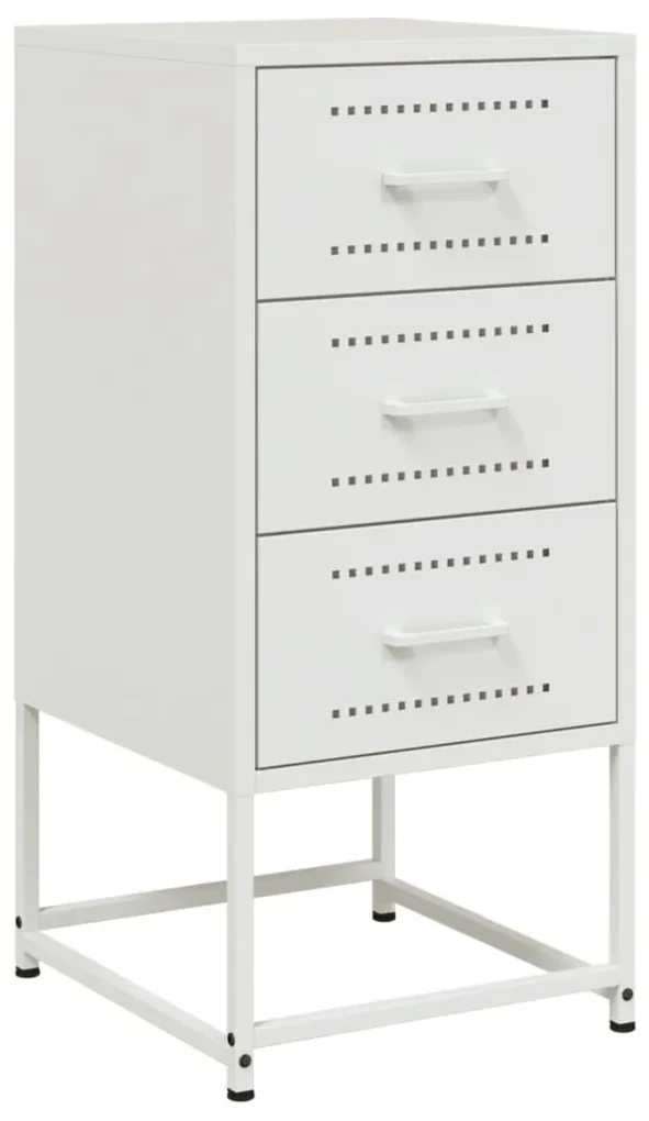 Comodino bianco 36x39x78 cm in acciaio
