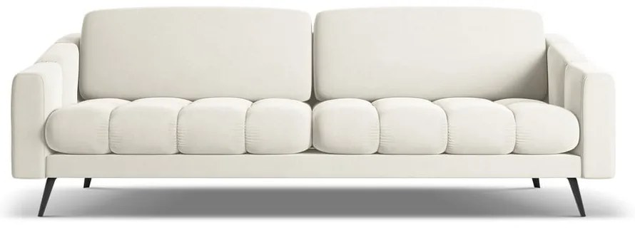 Divano bianco con rivestimento in velluto 238 cm Nalu – Makamii