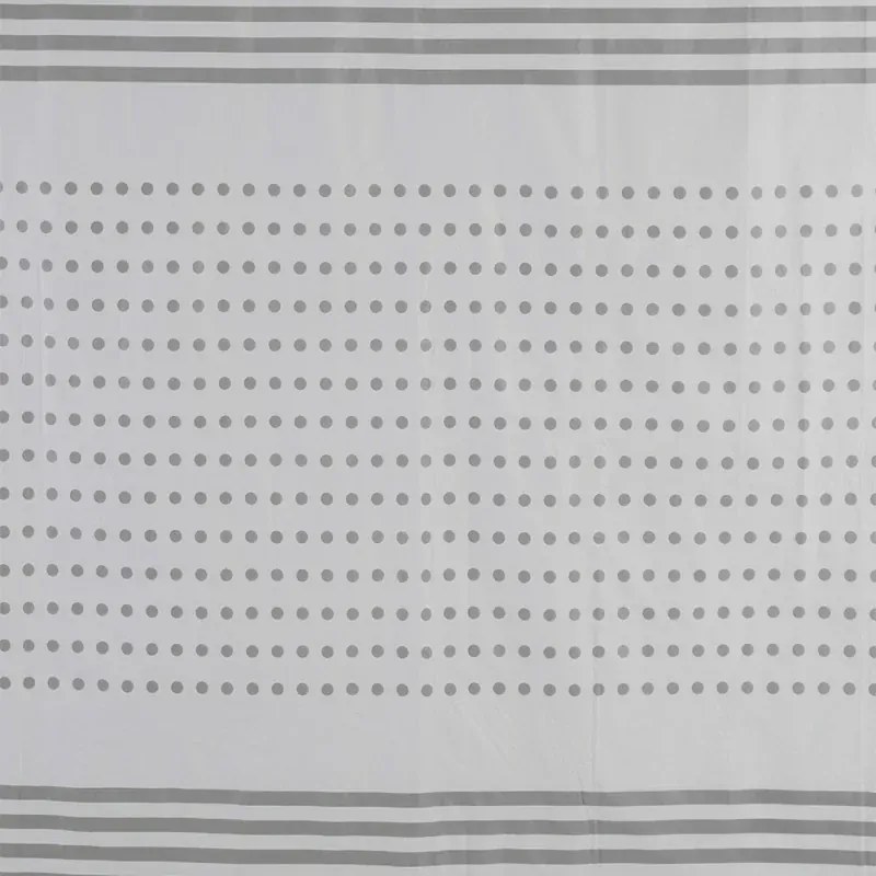 Tenda doccia 120x200 cm in acrilico bianco e beige completa di gancetti