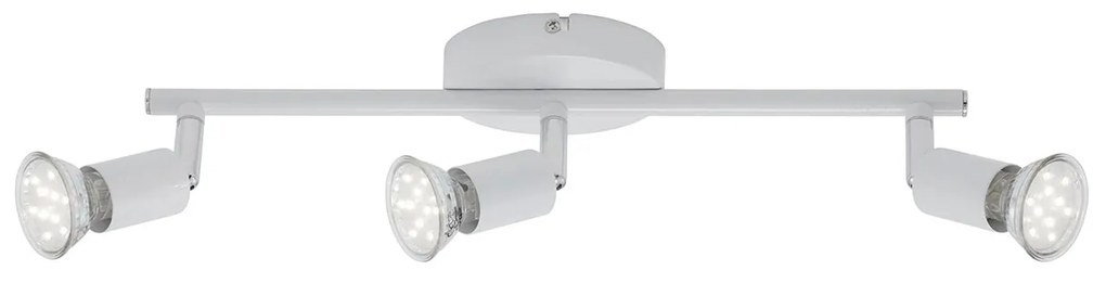 Spot Moderno Simple Metallo Bianco 3 Luci Gu10 3000K