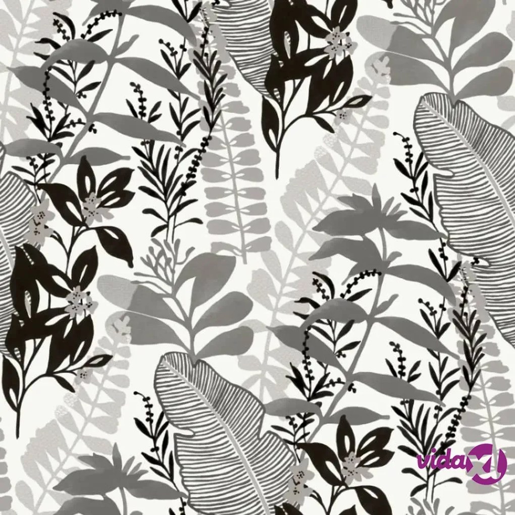 Noordwand Good Vibes Carta da Parati Big Leaves Nera e Bianca