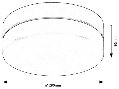 Rabalux 75026-Plafoniera LED da bagno GAELO LED/18W/230V diametro 28 cm nero