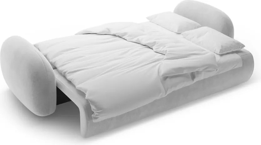 Divano grigio chiaro allungabile/con contenitore con rivestimento in velluto 262 cm Tonale – Cosmopolitan Design