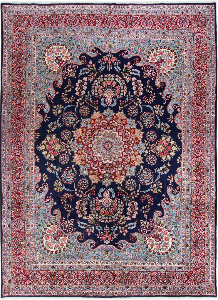 Sarouk Tappeto 310x420 Blu (Iran) Annodato A Mano