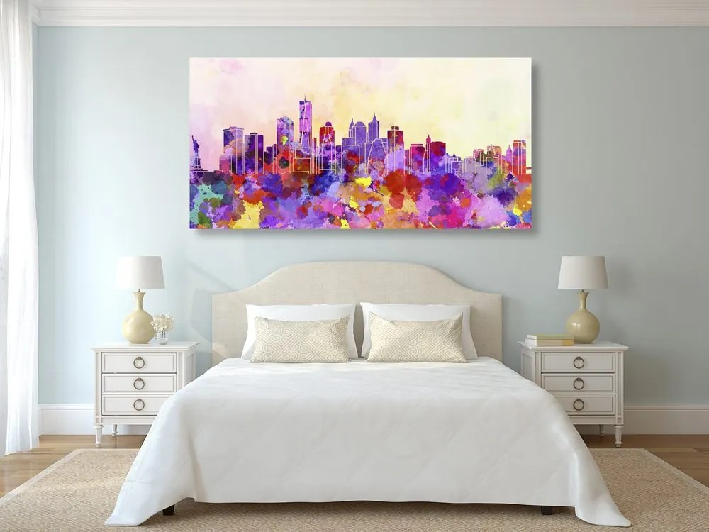 Quadro su tela – New York in versione acquerello