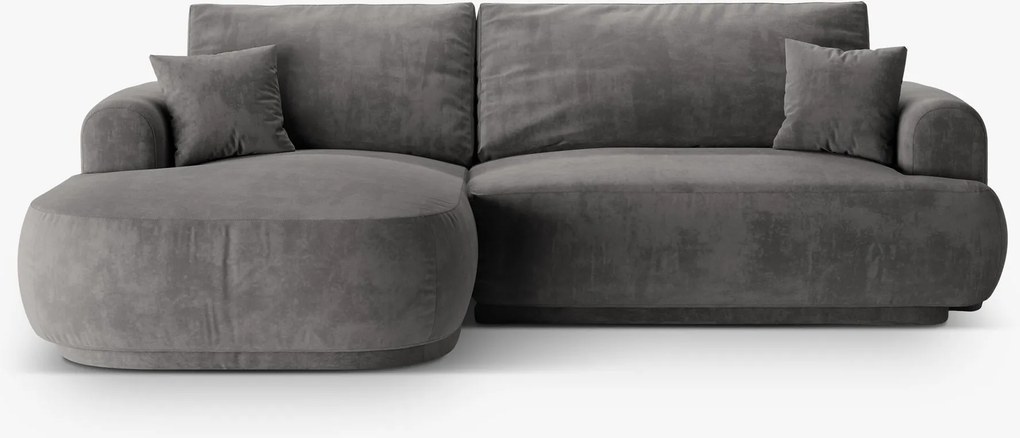 Divano letto angolare Ella con contenitore in velluto – L271cm