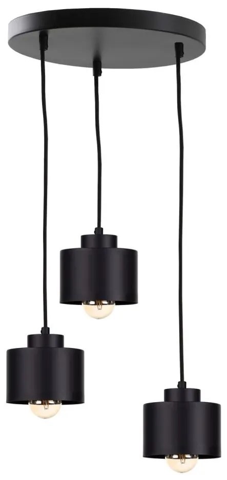 Lampadario a sospensione con filo SIMPLY BLACK 3xE27/60W/230V diametro 32 cm