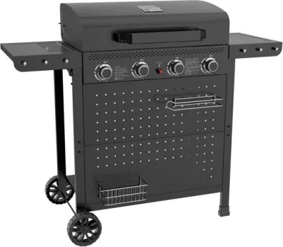 Barbecue A Gas 4 Fuochi Ripiani Pieghevoli Hot 4 C-Line