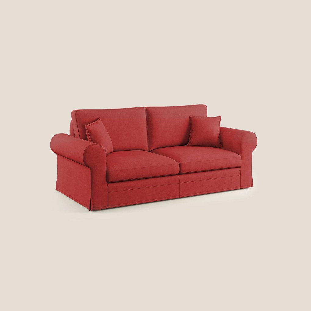 Lady divano classico in piuma d'oca realizzato con tessuto impermeabile T02 rosso