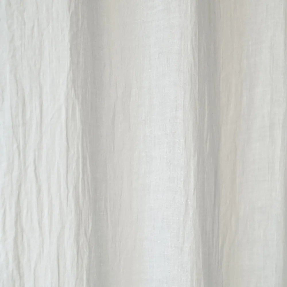 Tenda leggera in lino bianco con passanti Daytime, 250 x 130 cm White - Linen Tales