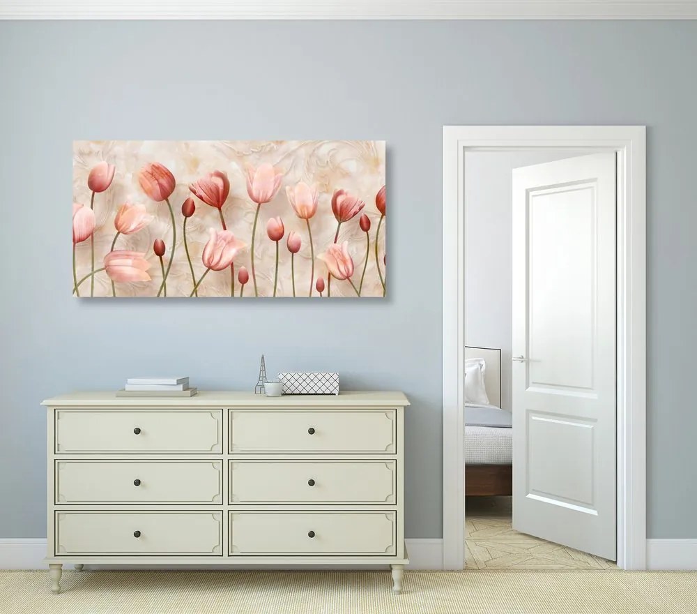 Stampa su tela – Tulipani rosa antico