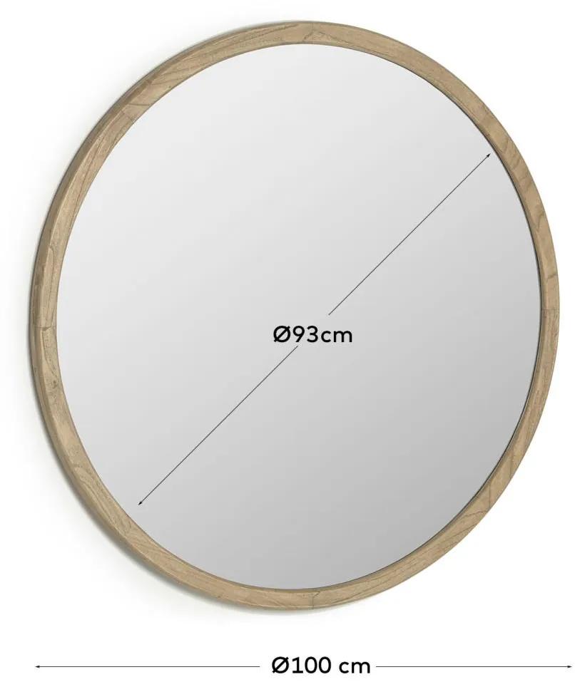 Kave Home - Specchio rotondo Alum in legno massello di mindi Ã˜ 100 cm