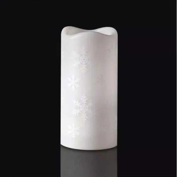 LED Natale a candela LED/3xAAA fiocchi di neve bianco freddo