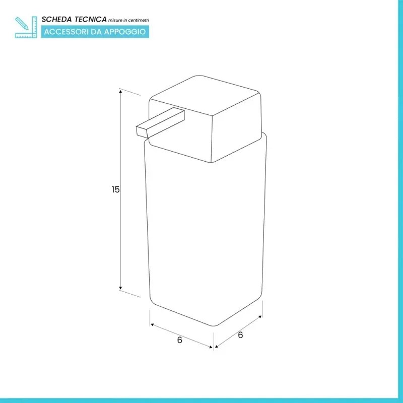 Dispenser 15 cm Sapone Liquido in Plastica Bianco da Appoggio Star