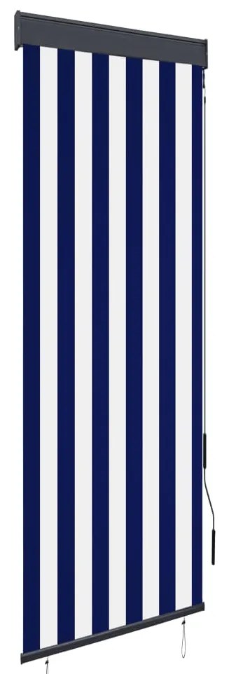 Tenda A Rullo Per Esterni 60x250 Cm Blu E Bianca /