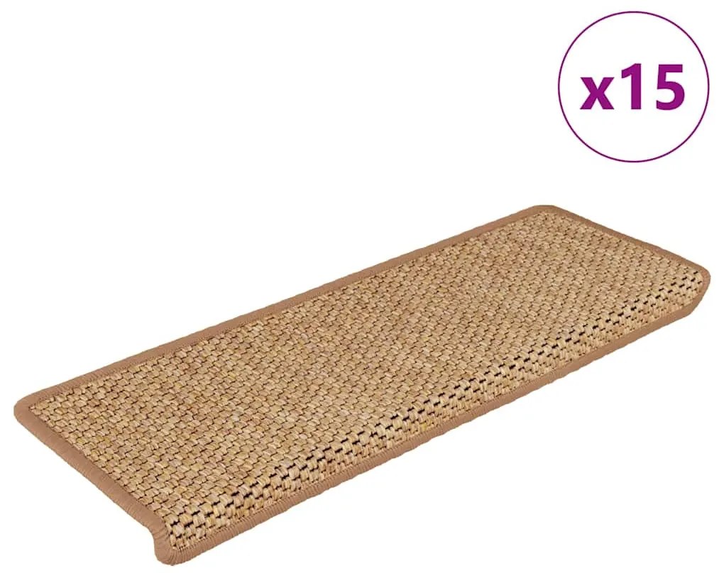 Tappeti Autoadesivi Scale Aspetto Sisal 15pz 65x21x4 Arancione /